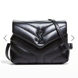 YSL Lou Lou toy Matelasse Calfskin Flap-Top Shoulder Bag, Black Hardware